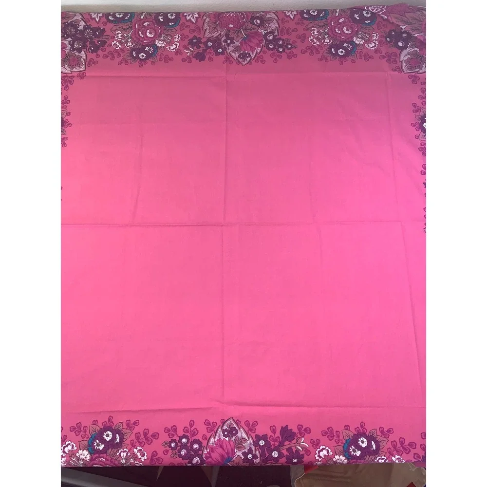 Souleiado French Provencal Pink Floral Cotton Tablecloth 130x130cm